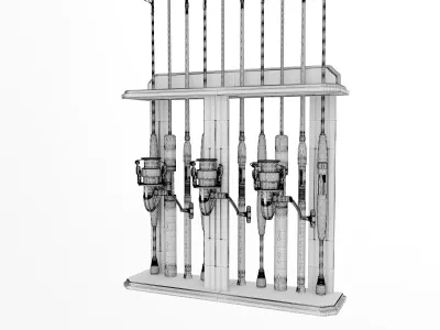 fishing rod Low-poly 3D model