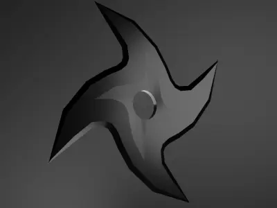 Shoriken k logo Free low-poly 3D model