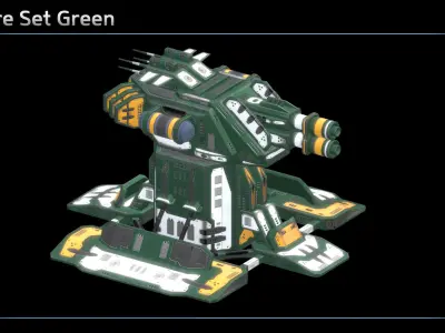 Flamer Turret Low-poly 3D model