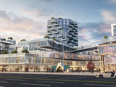 Commercial CBD shopping malls streets 3D model