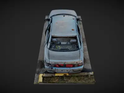 VAZ 2110 Car Destroyed in War - Kyiv Ukraine 3D model