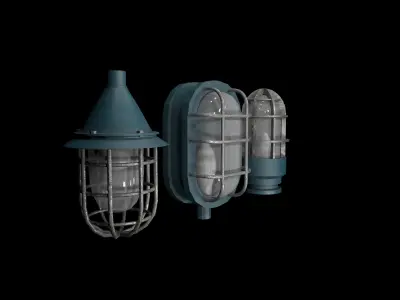 Bunker Light Low-poly 3D model