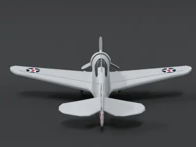 Low Poly Cartoon Curtiss P 36 Hawk WII Airplane Low-poly 3D model