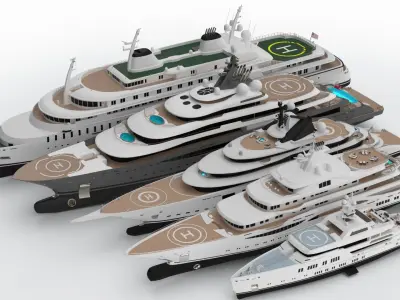 Collection Yacht Bay Two 3D model