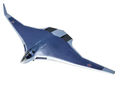 Tupolev PAK DA- Concept Russian Bomber Low-poly 3D model