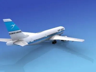 Airbus A300 Air Kuwait 3D model