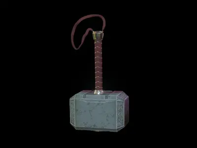 Mjolnir Thor Hammer 3D Model Low-poly 3D model