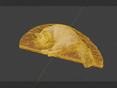 a sleeping cat 3d scanning Free low-poly 3D model