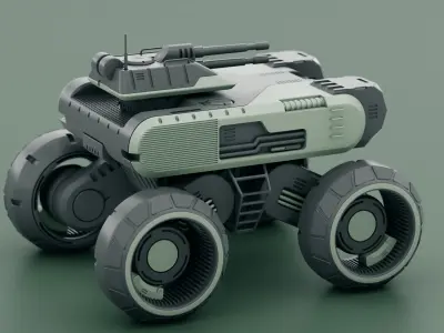 Military Truck B-1 Rigged 3D model