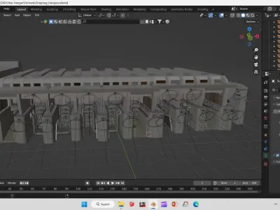 Realistic Sci-Fi Battleship Hangar Low-poly 3D model