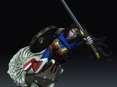 Wonder woman from DC COmcis STL for 3d printing 3D print model