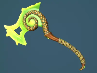 Snake axe Low-poly 3D model