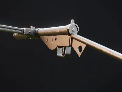 Sten Mk II - British WW2 Submachine Gun Low-poly 3D model
