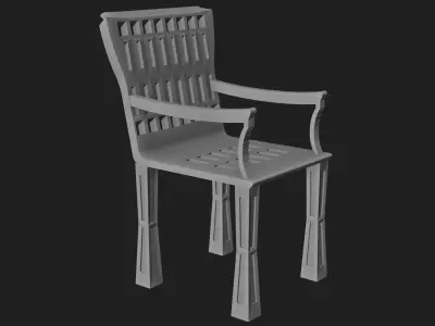 Low Poly Modern Black Armchair 3D Model Low-poly 3D model