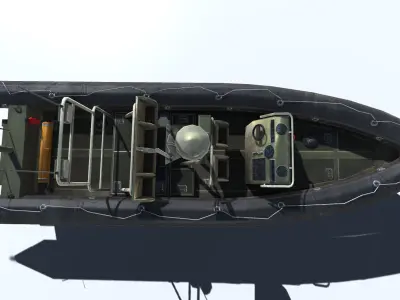 Zodiac patrol boat Low-poly 3D model