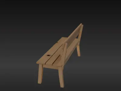 Bench Low-poly 3D model 12
