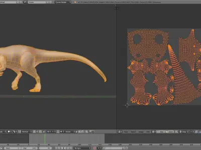 Allosaurus dinosaur Low-poly 3D model