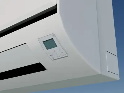 Wall Mounted Inside Conditioner Free low-poly 3D model