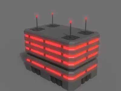 PBR Sci-Fi Building A30 Low-poly 3D model
