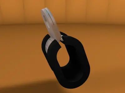 Steel clamp with rubber protection Low-poly 3D model