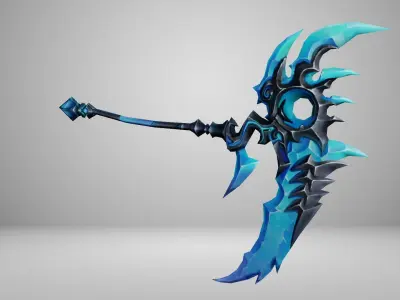 Ice Scythe Low-poly 3D model