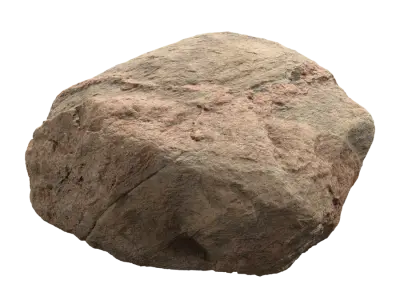  Rippled Round Large Rock Boulder Model, Pale Red 