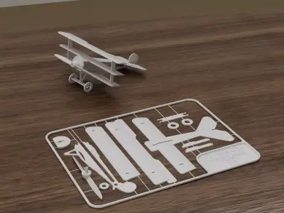 Flying WWI German Triplane Kit Card 3D print model