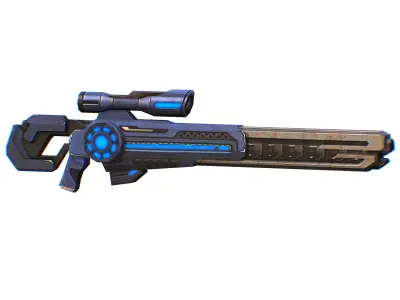 Sniper rifle of the future weapon barrel blaster laser arms Low-poly 3D model