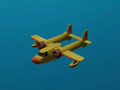 Mini Aircraft Low-poly 3D model