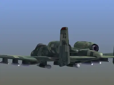 A10 Warthog Low-poly 3D model