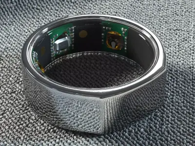 Oura Ring Chrome 3D model