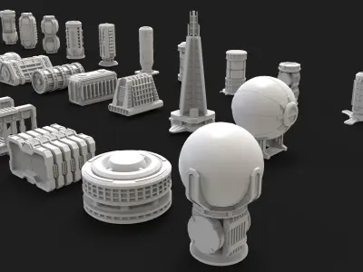 scifi props 3 3D model
