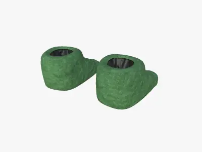 Slippers G01 Green Dino Paw - Costume Character Design Low-poly 3D model