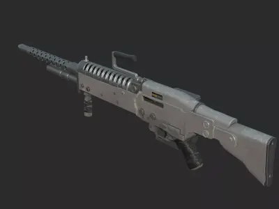 Future Sci-Fi Apocalypse Modular Heavy Machine Gun 3D model