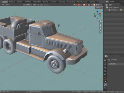 M 20 DIAMOND T MILITARY TRUCK BASE MESH Low-poly 3D model