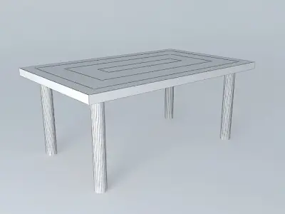 Table wooden dining Free 3D model purchase