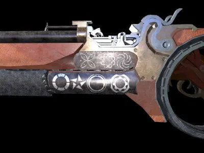 Gun With Sword Low-poly 3D model