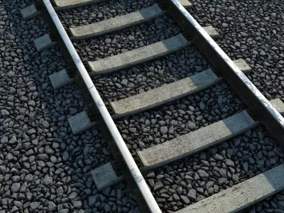 Tilable Railway Track 3D model
