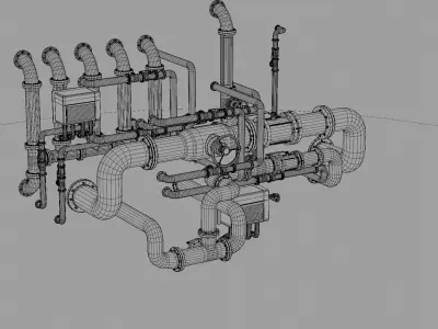 Industrial Pipes set 3D model