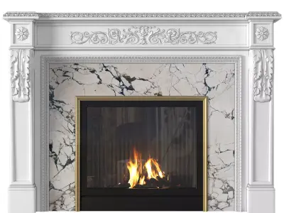 Modern fireplace in classic style Art Deco 3D model