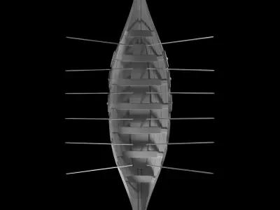 Viking boat Drakkar 3D model