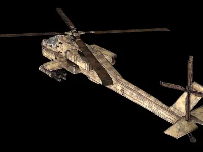 Helicopter Fighting AH64 Low-poly 3D model