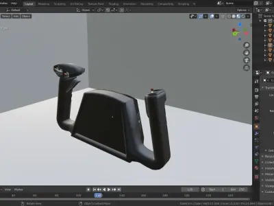 Beechcraft King-Air b200 Yoke  Low-poly 3D model