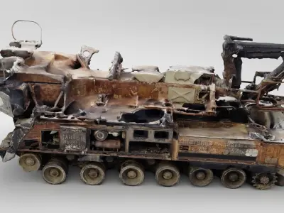 russian 9A39 Gadfly TEL transloader destroyed by Ukrainian army  3D model