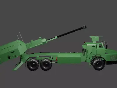 Army tank Low-poly 3D model