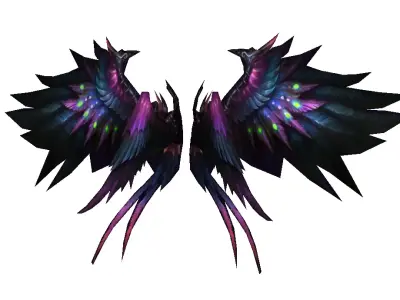 Purple-Black Wing Low-poly 3D model