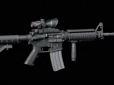 M4A1-ACOG Low-poly 3D model