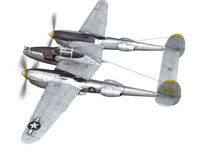 Lockheed P-38 Lightning - Florida Cracker 3D model