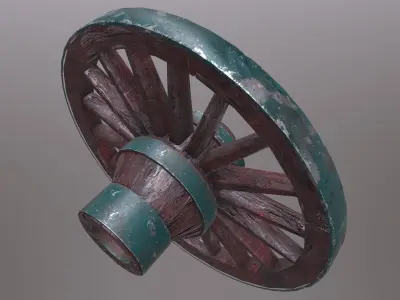 Wagon Wheel 2 Low-poly 3D model