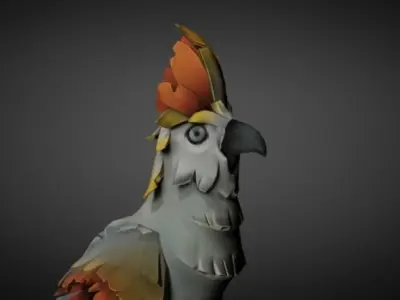 parrot1 cartoon 13 animation Low-poly 3D model